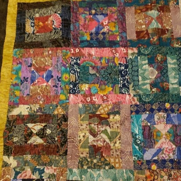 MODERN quilt around the world colorful  handmade - Picture 3 of 10